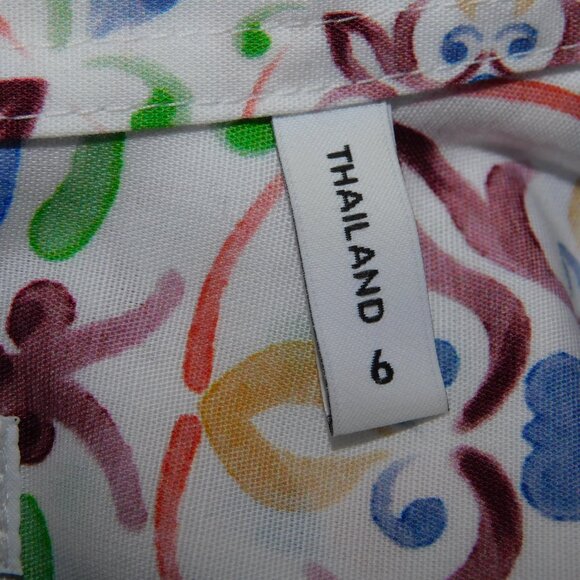Foxcroft Womens 6 Alexis Watercolor Mosaic  Multicolor No Iron Button  Shirt - Picture 4 of 13